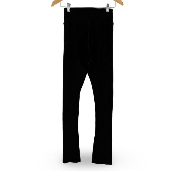 Year of Ours 9 to 5 Ribbed Slit Hem Legging in Black | Small - Picture 4 of 8